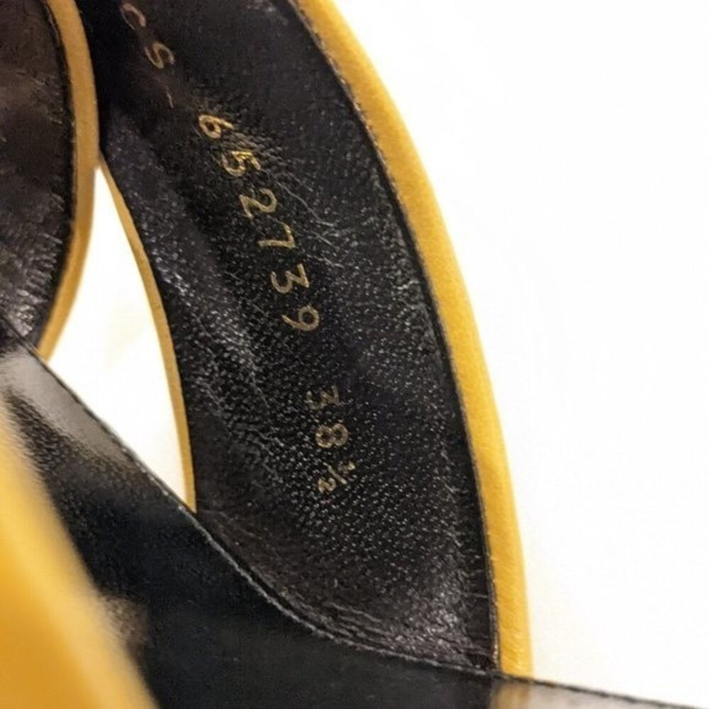 YSL Saint Laurent Bianca Leather Block Heel Mules Sandals - Picture 11 of 12